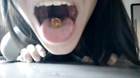 Giantess Uses Her Mouth To Play With Tinys
